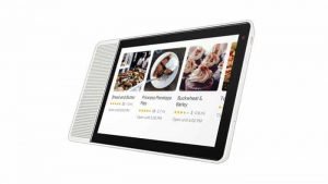 Lenovo ofrece su pantalla inteligente en dos opciones de color: bambú y gris. Tiene un frontal cuadrado con un par de altavoces de 10 vatios a un lado, cámara frontal de 5MP y pantalla táctil en HD. El dispositivo está construido para colocarse en posición vertical o en posición horizontal. La pantalla inteligente se ejecuta en la Home Hub Platform de Qualcomm con el SoC Snapdragon 624. Otras especificaciones de Lenovo Smart Display incluyen micrófono dual 2 × 2, hasta 2 GB de RAM y 4 GB de almacenamiento nativo, y conectividad Wi-Fi y Bluetooth. También es compatible con videollamadas a través de Google Duo. JBL LINK VIEW