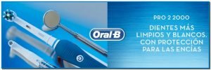 Oral-B PRO 2 2000N CrossAction Cepillo De Dientes Eléctrico. Experimenta Oral-B PRO 2 de la marca n.º 1 recomendada por dentistas en todo el mundo. El mango liso del cepillo eléctrico 2000N te ayuda a cepillarte según las recomendaciones de tu dentista: Te ayuda a cepillarte durante 2 minutos gracias el temporizador profesional y te avisa cada 30 segundos para cambiar la zona que estás cepillando.