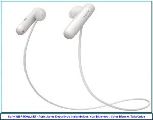 Sony WISP500W.CE7 - Auriculares Deportivos Inalámbricos, con Bluetooth, Color Blanco, Talla Única de Sony 3,5 de 5 estrellas 272 valoraciones | 14 preguntas respondidas Precio recomendado: 90,00 € Precio: 47,99 € Envío GRATIS. Ver detalles Ahorras: 42,01 € (47%) Precio final del producto Nuevos (11) desde 47,99 € + Envío gratis Color: Blanco 47,00 € 47,99 € 48,90 € 48,38 € Libertad inalámbrica con la tecnología Bluetooth y NFC Los diafragmas de tipo abierto de 13.5 mm dejan pasar el sonido ambiente Diseño ligero con colocación detrás del cuello y agarre seguro Resistente al sudor y a las salpicaduras con un índice IPX6 Hasta 8 horas de reproducción