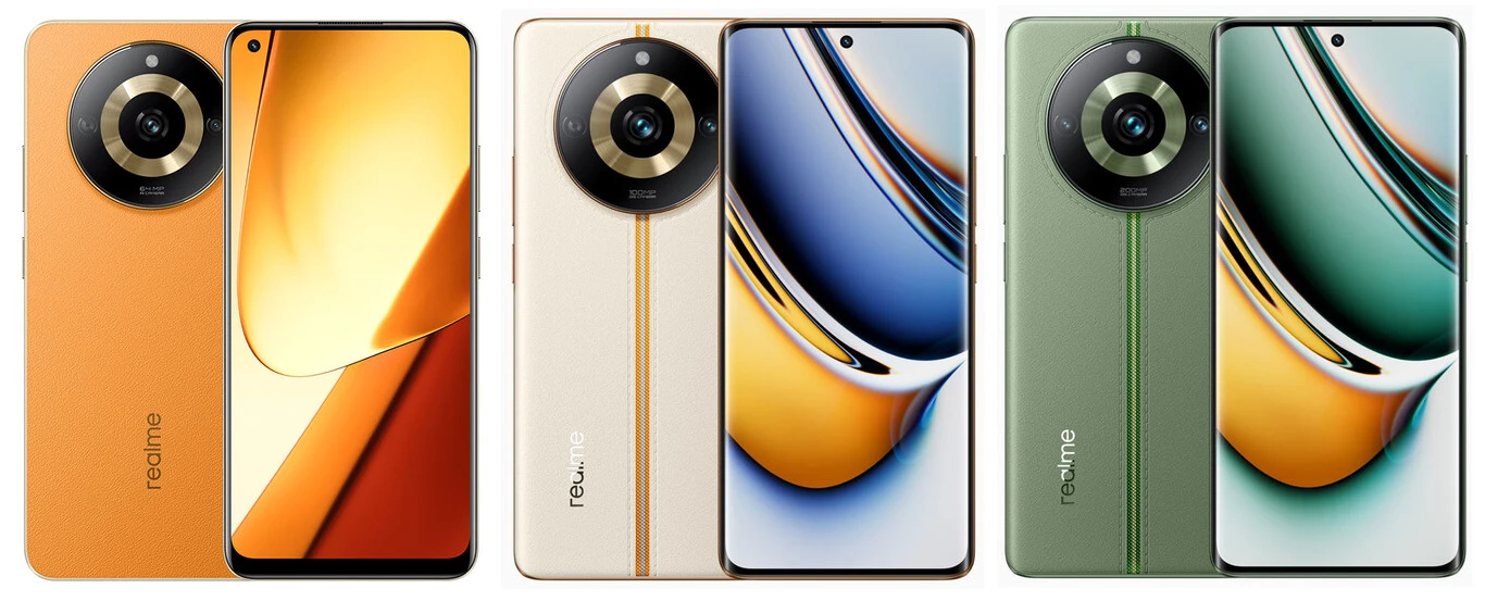 Realme 11, Realme 11 Pro y Realme 11 Pro+: un diseño que llama la atención y hasta 200 megapíxeles a juego Los tres nuevos modelos presumen de pantalla AMOLED, carga rápida y un diseño que no deja a nadie indiferente. Ficha técnica del Realme 11, 11 Pro y 11 Pro+ REALME 11 REALME 11 PRO REALME 11 PRO+ PANTALLA AMOLED 6,43" Full HD+ 90 Hz 180 Hz táctil AMOLED 6,7" Full HD+ 120 Hz 360 Hz táctil AMOLED 6,7" 1080 x 2412 120 Hz 360 Hz táctil DIMENSIONES Y PESO 159,8 x 72,9 x 7,93 mm. 183 g. 161,6 x 73,9 x 8,7 mm 191 g. 161,6 x 73,9 x 8,2 mm 183 g. PROCESADOR Dimensity 6020 Dimensity 7050 Dimensity 7050 RAM 8 / 12 GB 8 / 12 GB 12 GB ALMACENAMIENTO 128 / 256 GB 256 / 512 GB 256 / 512 GB / 1 TB CÁMARA FRONTAL 8 MP f/2.05 16 MP f/2.45 32 MP f/2.45 CÁMARA TRASERA 64 MP f/1.79 2 MP f/2.4 bokeh 100 MP f/1.75 2 MP f/2.4 macro 200 MP f/1.69 8 MP f/2.2 UGA 2 MP f/2.4 macro BATERÍA 5.000 mAh Carga rápida 33W 5.000 mAh Carga rápida 67W 5.000 mAh Carga rápida 100W SISTEMA OPERATIVO Realme UI 4.0 Android 13 Realme UI 4.0 Android 13 Realme UI 4.0 Android 13 CONECTIVIDAD 5G Wi-Fi 6 Bluetooth 5.2 NFC 5G Wi-Fi 6 Bluetooth 5.2 NFC 5G Wi-Fi 6 Bluetooth 5.2 NFC OTROS Lector de huellas en la pantalla Lector de huellas en la pantalla Altavoces estéreo Lector de huellas en la pantalla Altavoces estéreo PRECIO Desde 210 euros al cambio Desde 223 euros al cambio Desde 263 euros al cambio Así es el Realme 11 El Realme 11 es el más modesto de los tres y llega como un nuevo móvil de gama media con MediaTek Dimensity 6020 y versiones con 8 y 12 GB de RAM y 128 o 256 GB de almacenamiento. De los tres Realme 11, es el único que apuesta por los bordes rectos y la pantalla plana. Realme quiere multiplicar por seis sus ventas en dos años: Madhav Sheth, CEO de Realme en Europa, nos explica cómo pretenden hacer